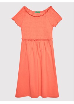 United Colors Of Benetton Sukienka letnia 3IUE0V005 Różowy Regular Fit ze sklepu MODIVO w kategorii Sukienki dziewczęce - zdjęcie 182700640