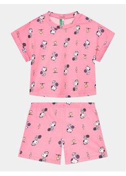 United Colors Of Benetton Piżama 35I70P069 Różowy Relaxed Fit ze sklepu MODIVO w kategorii Piżamy dziecięce - zdjęcie 182701110