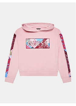 Guess Bluza J3BQ30 KAX73 Różowy Regular Fit ze sklepu MODIVO w kategorii Bluzy dziewczęce - zdjęcie 182701622