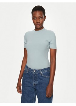 Calvin Klein T-Shirt K20K208052 Błękitny Slim Fit ze sklepu MODIVO w kategorii Bluzki damskie - zdjęcie 182701684