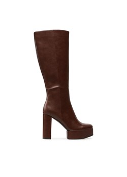 JENNY Kozaki PLATFORM-02KW Brązowy ze sklepu MODIVO w kategorii Kozaki damskie - zdjęcie 182701863