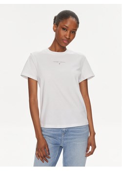 Tommy Jeans T-Shirt Essential Logo DW0DW17828 Biały Regular Fit ze sklepu MODIVO w kategorii Bluzki damskie - zdjęcie 182702162