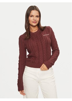 Guess Jeans Sweter W4BR13 Z3HN2 Bordowy Regular Fit ze sklepu MODIVO w kategorii Swetry damskie - zdjęcie 182702291