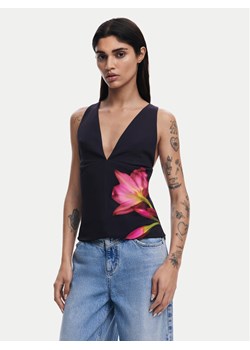 Desigual Top 25SWBW09 Czarny Regular Fit ze sklepu MODIVO w kategorii Bluzki damskie - zdjęcie 182703182
