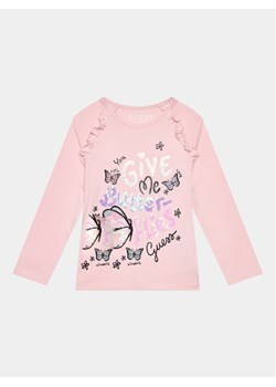 Guess Bluzka K3BI12 J1314 Różowy Regular Fit ze sklepu MODIVO w kategorii Bluzki dziewczęce - zdjęcie 182703322