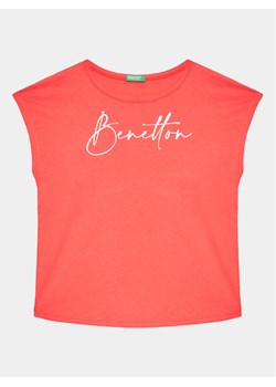 United Colors Of Benetton T-Shirt 3I1XC10C0 Czerwony Regular Fit ze sklepu MODIVO w kategorii Bluzki dziewczęce - zdjęcie 182703381