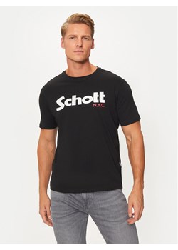 SCHOTT N.Y.C. T-Shirt TSLOGO Czarny Regular Fit ze sklepu MODIVO w kategorii T-shirty męskie - zdjęcie 182703471