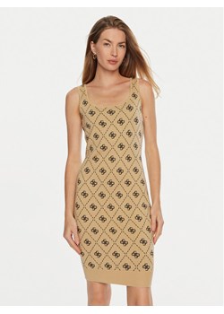 Guess Sukienka dzianinowa Sarah W4BK98 Z3JD2 Beżowy Slim Fit ze sklepu MODIVO w kategorii Sukienki - zdjęcie 182703551