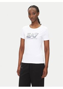 EA7 Emporio Armani T-Shirt 7W000183 AF10373 U0002 Biały Regular Fit ze sklepu MODIVO w kategorii Bluzki damskie - zdjęcie 182703771