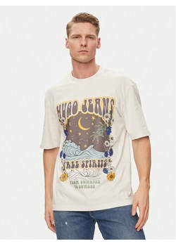 Hugo T-Shirt Nirito 50513199 Écru Regular Fit ze sklepu MODIVO w kategorii T-shirty męskie - zdjęcie 182703874