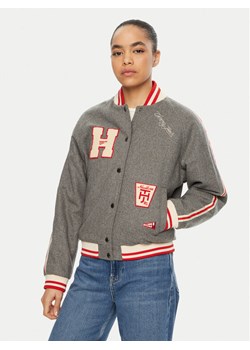 Tommy Jeans Kurtka bomber DW0DW20547 Szary Regular Fit ze sklepu MODIVO w kategorii Kurtki damskie - zdjęcie 182704774