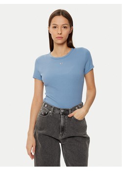 Tommy Jeans T-Shirt Essential DW0DW17383 Niebieski Slim Fit ze sklepu MODIVO w kategorii Bluzki damskie - zdjęcie 182705263