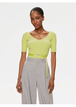 Hugo Bluzka Simble 50514288 Żółty Slim Fit ze sklepu MODIVO w kategorii Bluzki damskie - zdjęcie 182706103