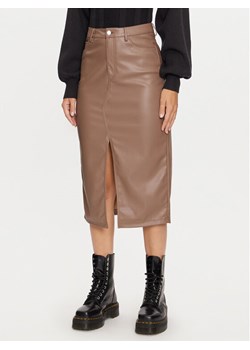 ONLY Spódnica z imitacji skóry Kiri 15324778 Brązowy Regular Fit ze sklepu MODIVO w kategorii Spódnice - zdjęcie 182706120