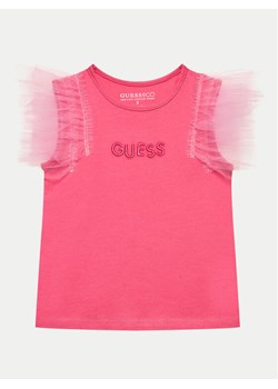 Guess Bluzka K4GI22 K6YW1 Różowy Regular Fit ze sklepu MODIVO w kategorii Bluzki dziewczęce - zdjęcie 182706214