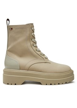 Tommy Hilfiger Trapery Flag Ventile Lace Up Boot FW0FW08287 Beżowy ze sklepu MODIVO w kategorii Workery damskie - zdjęcie 182706980