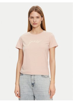 Guess T-Shirt O5GI02 KBBU1 Różowy Regular Fit ze sklepu MODIVO w kategorii Bluzki damskie - zdjęcie 182707353