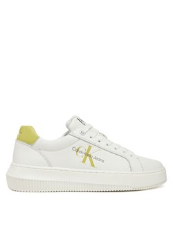 Calvin Klein Jeans Sneakersy Chunky Cupsole Laceup Mon Lth YW0YW00823 Biały ze sklepu MODIVO w kategorii Buty sportowe damskie - zdjęcie 182707444