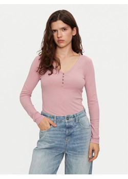 Lee Bluzka Henley 112355427 Różowy Slim Fit ze sklepu MODIVO w kategorii Bluzki damskie - zdjęcie 182707560