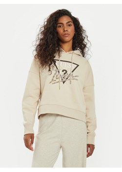 Guess Bluza W4BQ06 KB683 Beżowy Regular Fit ze sklepu MODIVO w kategorii Bluzy damskie - zdjęcie 182707614