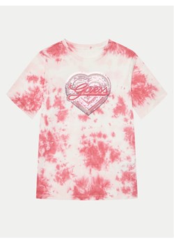 Guess T-Shirt J5RI09 K8HM4 Różowy Oversize ze sklepu MODIVO w kategorii Bluzki dziewczęce - zdjęcie 182707932