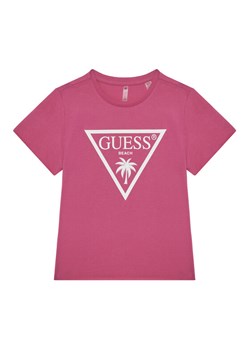 Guess T-Shirt J5GI36 JA914 Różowy Boxy Fit ze sklepu MODIVO w kategorii Bluzki dziewczęce - zdjęcie 182708124