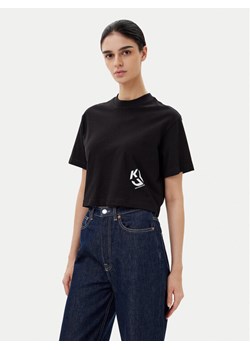 KARL LAGERFELD T-Shirt A2W17076 Czarny Cropped Fit ze sklepu MODIVO w kategorii Bluzki damskie - zdjęcie 182708140