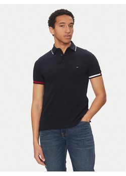 Tommy Hilfiger Polo Flag Cuff MW0MW38458 Granatowy Slim Fit ze sklepu MODIVO w kategorii T-shirty męskie - zdjęcie 182708492