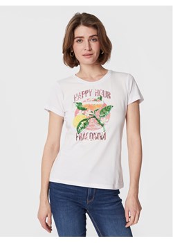 Fracomina T-Shirt FR23ST3004J40111 Biały Regular Fit ze sklepu MODIVO w kategorii Bluzki damskie - zdjęcie 182708502