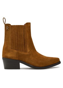 Tommy Hilfiger Botki Th Suede Cowboy Boot FW0FW08034 Brązowy ze sklepu MODIVO w kategorii Botki - zdjęcie 182709150