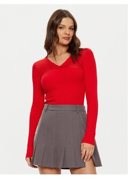 Morgan Sweter 242-MGANZA Czerwony Slim Fit ze sklepu MODIVO w kategorii Swetry damskie - zdjęcie 182709213