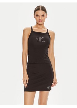 Calvin Klein Jeans Top J20J223623 Czarny Slim Fit ze sklepu MODIVO w kategorii Bluzki damskie - zdjęcie 182710404