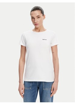 Barbour T-Shirt Saltford LTS0666WH11 Biały Regular Fit ze sklepu MODIVO w kategorii Bluzki damskie - zdjęcie 182711241