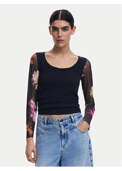 Desigual Bluzka Flint 25SWTK93 Czarny Slim Fit ze sklepu MODIVO w kategorii Bluzki damskie - zdjęcie 182711393