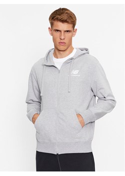 New Balance Bluza Essentials Stacked Logo French Terry Jacket MJ31536 Szary Regular Fit ze sklepu MODIVO w kategorii Bluzy męskie - zdjęcie 182711830