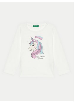 United Colors Of Benetton Bluzka 3096G10H1 Écru Regular Fit ze sklepu MODIVO w kategorii Bluzki dziewczęce - zdjęcie 182712190