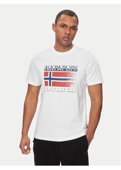 Napapijri T-Shirt S-Kreis NP0A4HQR Biały Regular Fit ze sklepu MODIVO w kategorii T-shirty męskie - zdjęcie 182712822