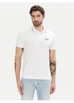 EA7 Emporio Armani Polo 8NPF16 PJVUZ 1100 Biały Slim Fit ze sklepu MODIVO w kategorii T-shirty męskie - zdjęcie 182713573