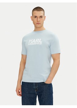KARL LAGERFELD T-Shirt 755087 552235 Błękitny Regular Fit ze sklepu MODIVO w kategorii T-shirty męskie - zdjęcie 182713671