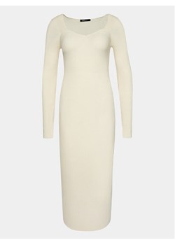 Gina Tricot Sukienka dzianinowa 20522 Écru Slim Fit ze sklepu MODIVO w kategorii Sukienki - zdjęcie 182713712