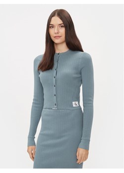 Calvin Klein Jeans Kardigan Variegated J20J222629 Niebieski Slim Fit ze sklepu MODIVO w kategorii Swetry damskie - zdjęcie 182713890