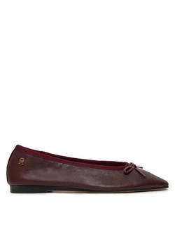 Tommy Hilfiger Baleriny Soft Leather FW0FW08355 Bordowy ze sklepu MODIVO w kategorii Balerinki - zdjęcie 182714032