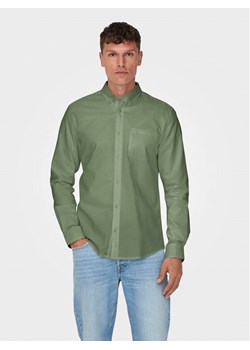 Only & Sons Koszula Neil 22019669 Zielony Slim Fit ze sklepu MODIVO w kategorii Koszule męskie - zdjęcie 182714200