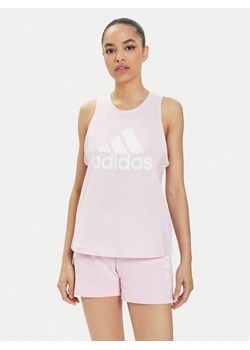 adidas Top Essentials Big Logo H10205 Różowy Regular Fit ze sklepu MODIVO w kategorii Bluzki damskie - zdjęcie 182714933