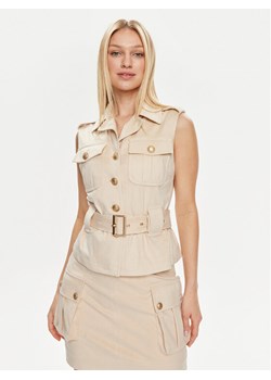 Guess Kamizelka Felisia W4GN55 WG6T0 Beżowy Regular Fit ze sklepu MODIVO w kategorii Kamizelki damskie - zdjęcie 182715134