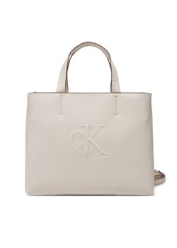 Calvin Klein Jeans Torebka Sculpted Mini Ew Tote LV04K3111G Écru ze sklepu MODIVO w kategorii Torebki damskie - zdjęcie 182715520