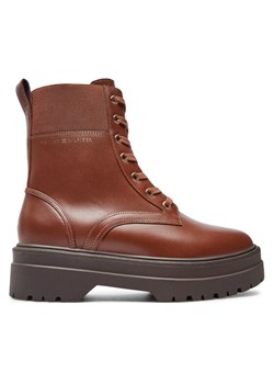 Tommy Hilfiger Trapery FW0FW08440 Brązowy ze sklepu MODIVO w kategorii Botki - zdjęcie 182715691