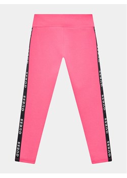 Guess Legginsy J2YB09 KABR0 Różowy Slim Fit ze sklepu MODIVO w kategorii Spodnie dziewczęce - zdjęcie 182715980