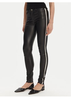 Serge Pariente Spodnie skórzane Sexy Stretch Thin Strip Czarny Slim Fit ze sklepu MODIVO w kategorii Spodnie damskie - zdjęcie 182716203