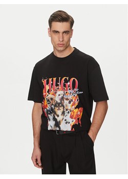 HUGO T-Shirt Dugie 50538259 Czarny Oversize ze sklepu MODIVO w kategorii T-shirty męskie - zdjęcie 182716244